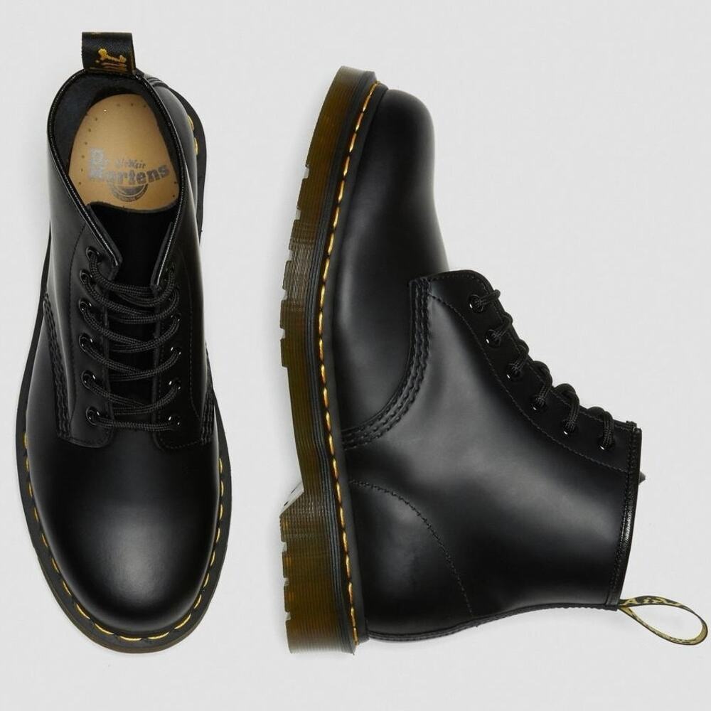 Dr. Martens 101 Yellow Stitch Smooth Leather Boots Classic Rebel Streetwear 🖤 - Picture 7 of 15